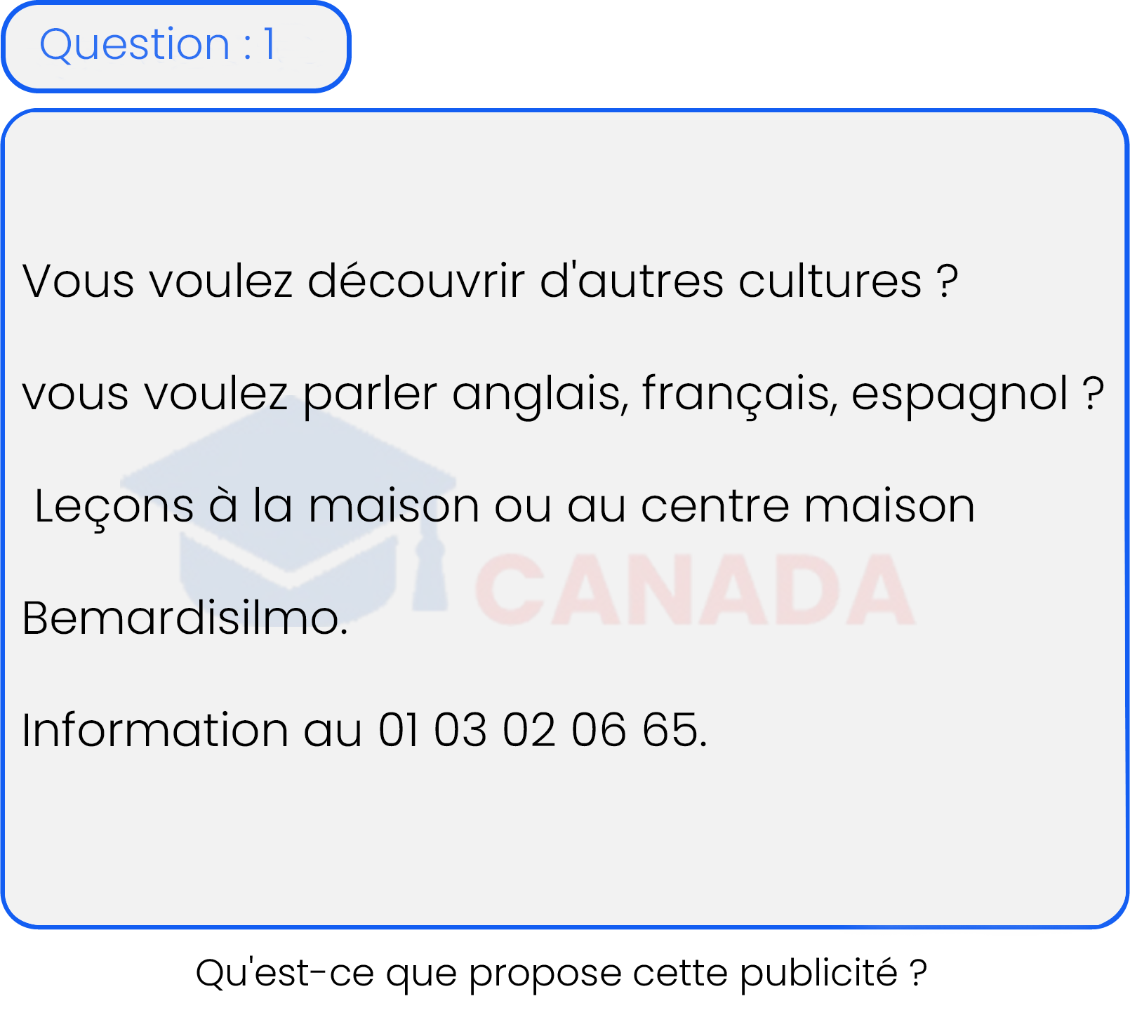 Question 1