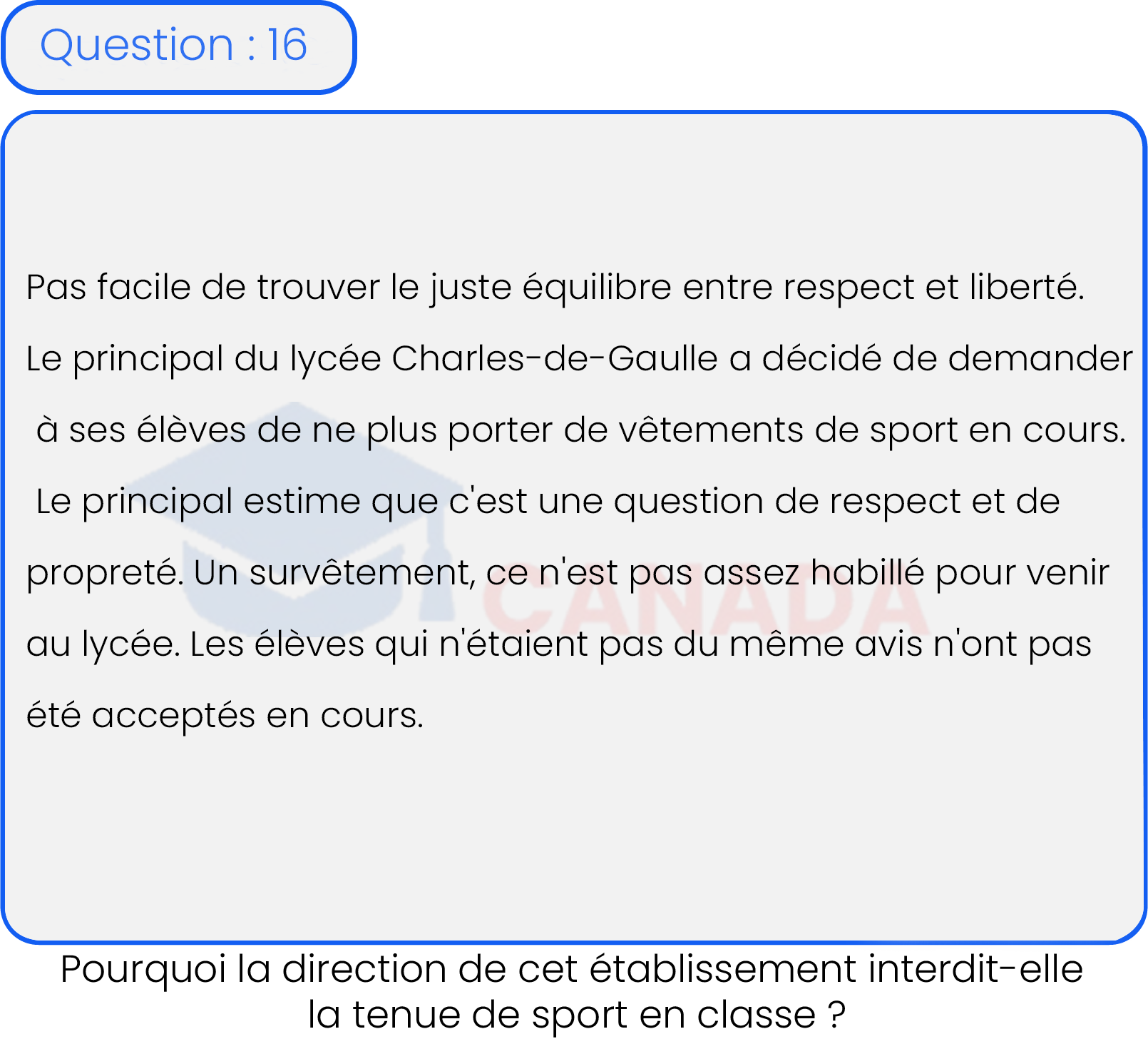 Question 16