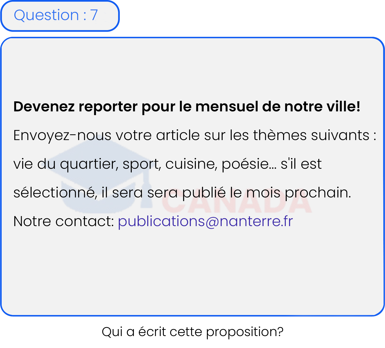 Question 7