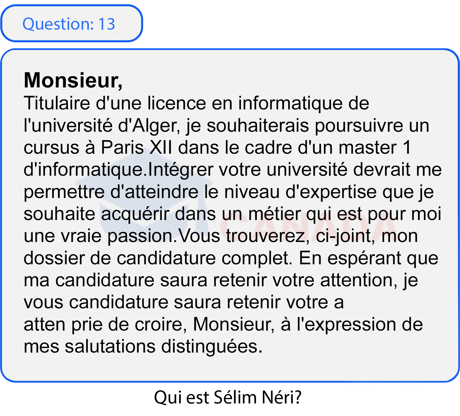Question 13