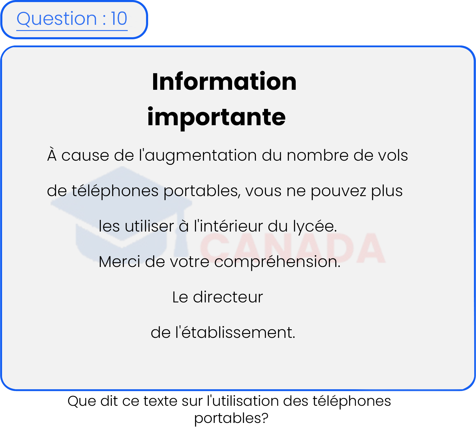 Question 10
