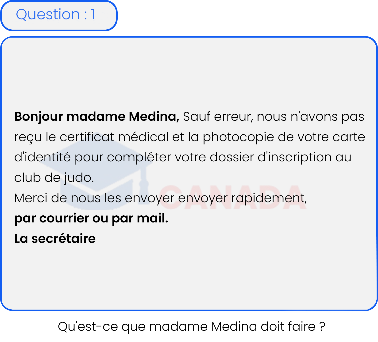 Question 1