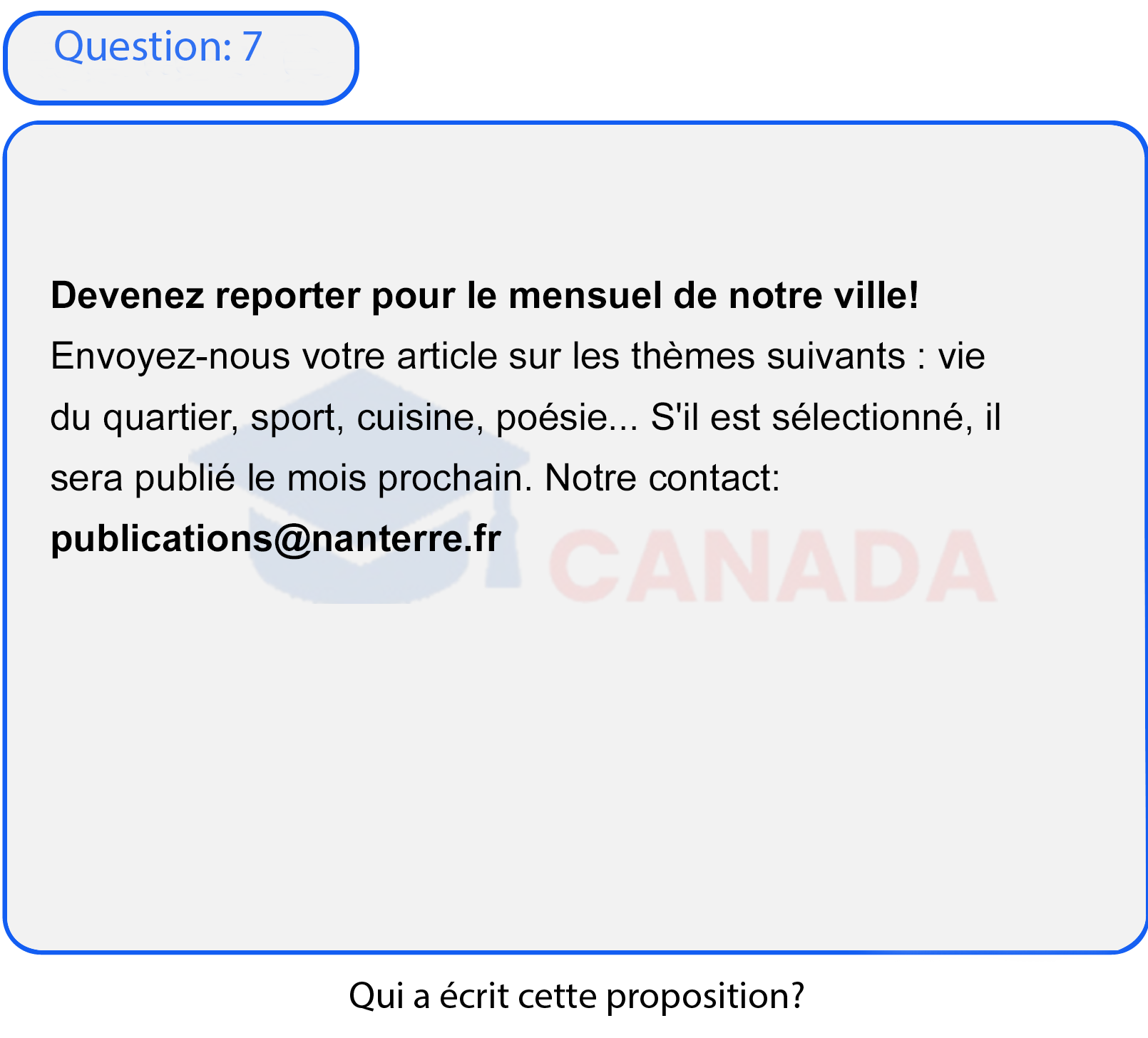 Question 7