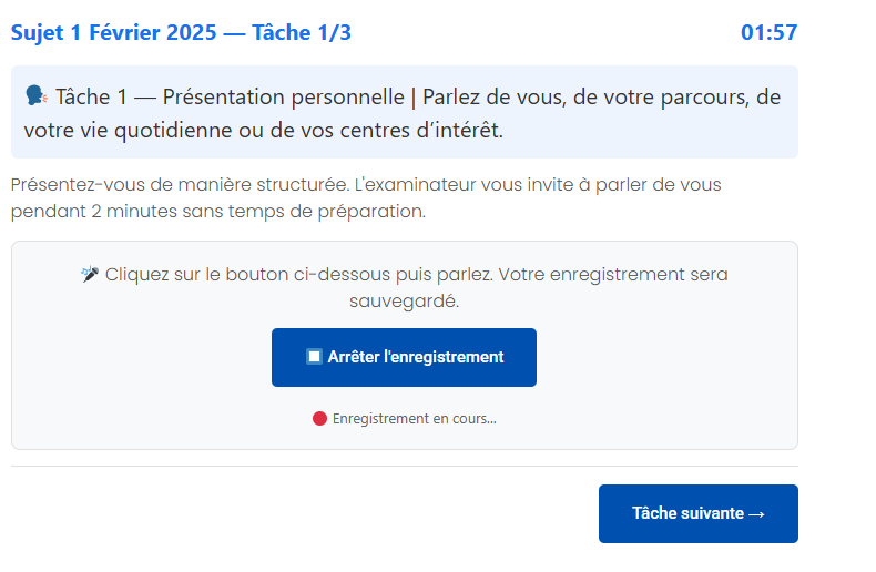 Simulation expression orale TCF Canada gratuite